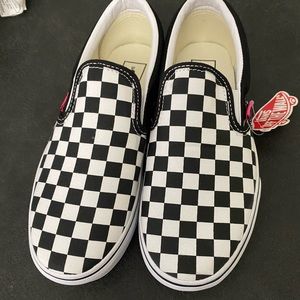 Brand new Checkered VANS slip ons